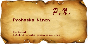 Prohaska Ninon névjegykártya